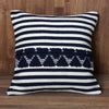 18 x 18 Handwoven Square Cotton Accent Throw Pillow Classic Striped Pattern Textured White Blue By The Urban Port BM221681