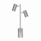 Metal Frame Table Lamp | Dual Light | 26" | Cylindrical Shade | Silver