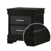 2 Drawer Wooden Nighstand with Horizontal Pull and Studded Accent Black By Casagear Home BM222442