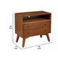 26 2-Drawer Nightstand with Open Compartment Brown By Casagear Home BM222486