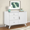 Wood Accent Cabinet | 3 Drawers | 1 Door | White