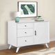 Wood Accent Cabinet | 3 Drawers | 1 Door | White