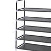 5 Tier Metal Frame Shoe Rack with Fabric Wrapped Shelves Black By Casagear Home BM222514