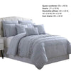 Assisi 8 Piece Queen Comforter Set with Reverse Pleats and Lace Gray By Casagear Home BM222755