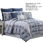 Constan?a 8 Piece King Comforter Set with Floral Print Blue and White By Casagear Home BM222762