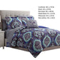 Split 8 Piece Reversible Printed Full Size Complete Bed Set Blue By Casagear Home BM222766