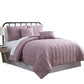 Bucharest 5 Piece Embroidered King Comforter Set with Pleats , Purple By Casagear  Home