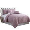 Bucharest King Comforter Set | 5 Pieces | Embroidered Pleats | Purple