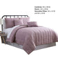 Bucharest 5 Piece Embroidered Queen Comforter Set with Pleats Purple By Casagear Home BM222802
