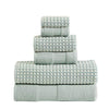Porto Towel Set | 6 Piece | Dual Tone | Jacquard Grid | Blue