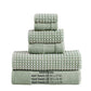 Porto 6 Piece Dual Tone Towel Set with Jacquard Grid Pattern Green By Casagear Home BM222847