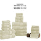 Bergamo 18 Piece Spun loft Towel Set with Twill Weave Cream By Casagear Home BM222877