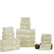 Bergamo Towel Set | 18 Piece | Spun Loft | Twill Weave | Cream