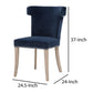 Fabric Sculpted Wingback Dining Chair Saber Legs Set of 2 Blue By Casagear Home BM223000