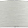 Drum Style Pendant Fixture with Fabric Shade and Brushed Details White By Casagear Home BM223015