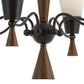 6 Bulb Uplight Chandelier with Glass Shade and Resin Accents,White and Brown By Casagear Home BM223074