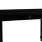 Single Drawer Wooden Desk with Metal Ring Pull and Tapered Legs Black By Casagear Home BM223279