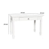 Single Drawer Wooden Desk with Metal Ring Pull and Tapered Legs White By Casagear Home BM223281