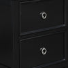 2 Drawer Wooden nightstand with Tapered Legs and Metal Rings Black By Casagear Home BM223297