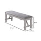 Fabric Upholstered Wooden Bench with Braces Gray By Casagear Home BM223370