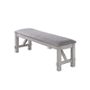 Fabric Upholstered Wooden Bench with Braces, Gray By Casagear Home