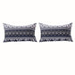 Fabric Reversible Queen Quilt Set with Ikat and Floral Motif,Blue and White By Casagear Home BM223390