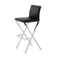 29.5" Leatherette Barstool, Set of 2, Black and Chrome By Casagear Home