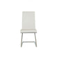 17 Z Base Leatherette Dining Chair Set of 2,White & Chrome By Casagear Home BM223505