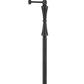 Metal Body Floor Lamp with Fabric Tapered Bell Shade Beige and Black By Casagear Home BM223599