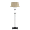 Floor Lamp | Fabric Bell Shade | Black & Beige