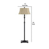 Metal Body Floor Lamp with Fabric Tapered Bell Shade Black and Beige By Casagear Home BM223603