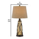 3 Way Table Tamp with Frosted Glass Body and Fabric Shade Beige and Bronze By Casagear Home BM223622