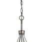 3 Bulb Pendent with Round Burlap Shade and Metal Frame Beige By Casagear Home BM223631
