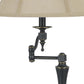 Metal Body Table Lamp with Fabric Tapered Bell Shade Black and Beige By Casagear Home BM223632