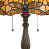 2 Bulb Tiffany Table Lamp with Dragonfly Design Shade Multicolor By Casagear Home BM223636