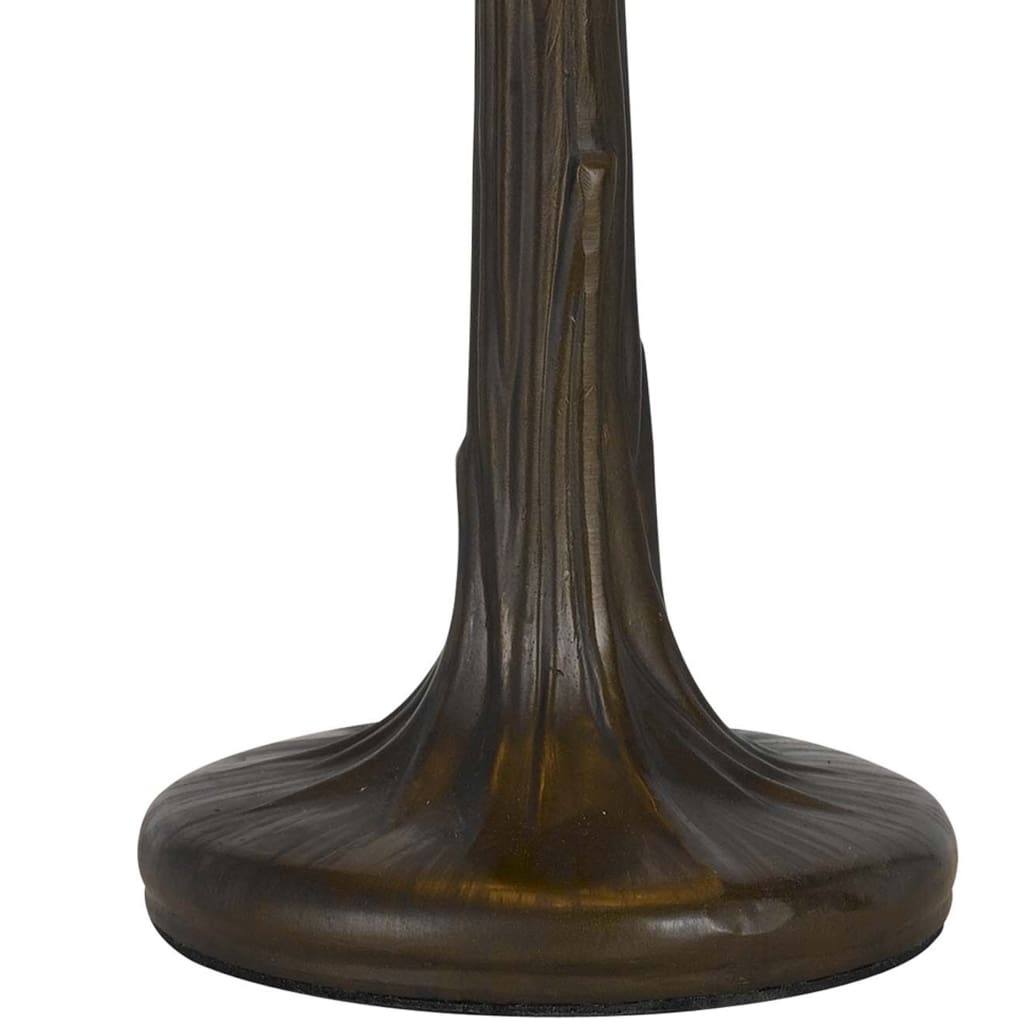 Tree Like Metal Body Tiffany Table lamp with Conical Shade,Beige and Bronze By Casagear Home BM223640