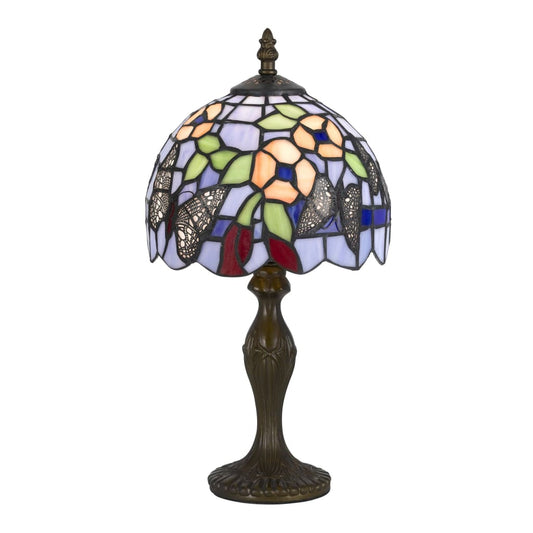 Tiffany Table Lamp | Metal Body | Butterfly Shade | Multicolor