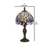 Metal Body Tiffany Table Lamp with Butterfly Design Shade Multicolor By Casagear Home BM223641