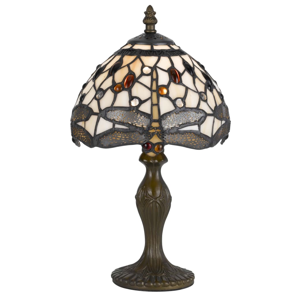 Tiffany Table Lamp | Metal Body | Dragonfly Shade | Multicolor