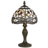 Metal Body Tiffany Table Lamp with Dragonfly Design Shade, Multicolor By Casagear Home