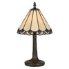 Tiffany Table Lamp | Tree Body | Conical Shade | Bronze & Beige