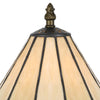 Tree Like Metal Body Tiffany Table lamp with Conical Shade,Bronze and Beige By Casagear Home BM223643