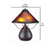 Pot Bellied Metal Body Table Lamp with Conical Mica Shade Bronze By Casagear Home BM223691