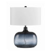 Table Lamp | Glass Body | Bubble Design | Drum Shade | Blue & White