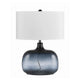 Table Lamp | Glass Body | Bubble Design | Drum Shade | Blue & White
