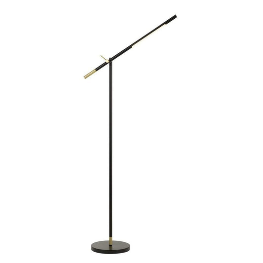 Floor Lamp | 10W | Adjustable Metal Frame | Black & Brass