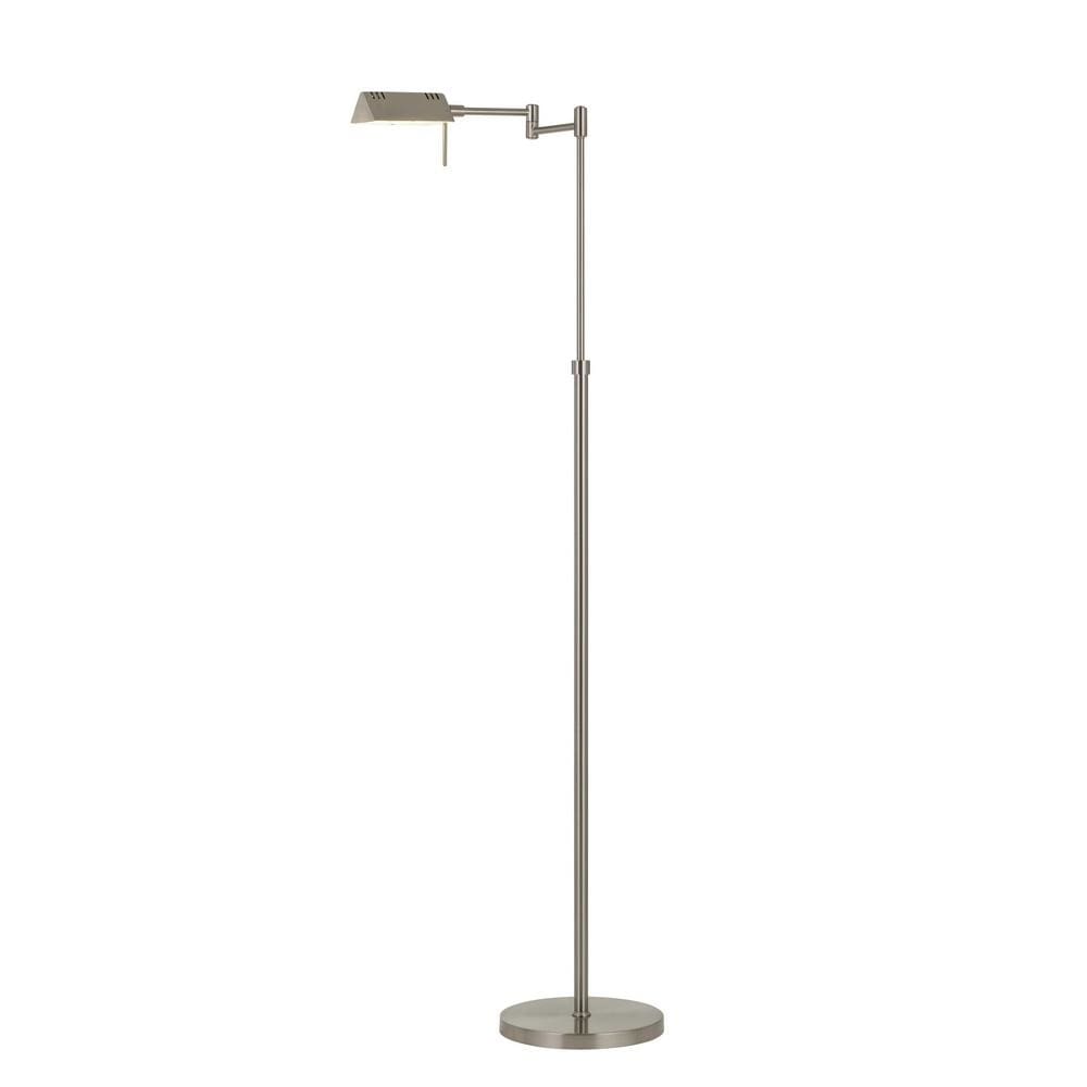 10W LED Adjustable Metal Floor Lamp with Swing Arm, Chrome By Casagear Home