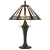 Tiffany Table Lamp | Pull Switches | Resin Pedestal | Bronze