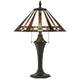 Tiffany Table Lamp | Pull Switches | Resin Pedestal | Bronze