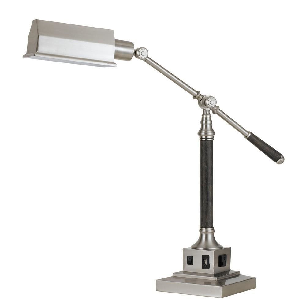 60 Watt Metal Desk Lamp with Adjustable Arm and Head, Silver By Casagear Home